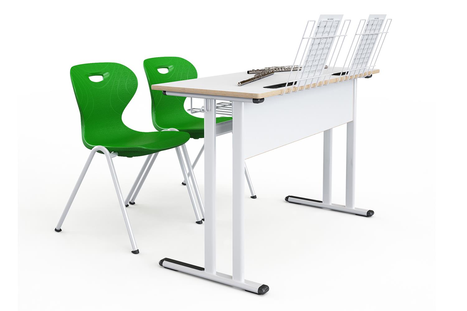 Mesa Galaxy doble de música laminado con panel de madera