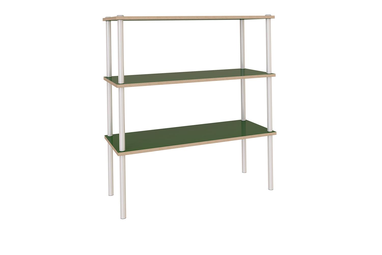 System of shelving unit with lower trays