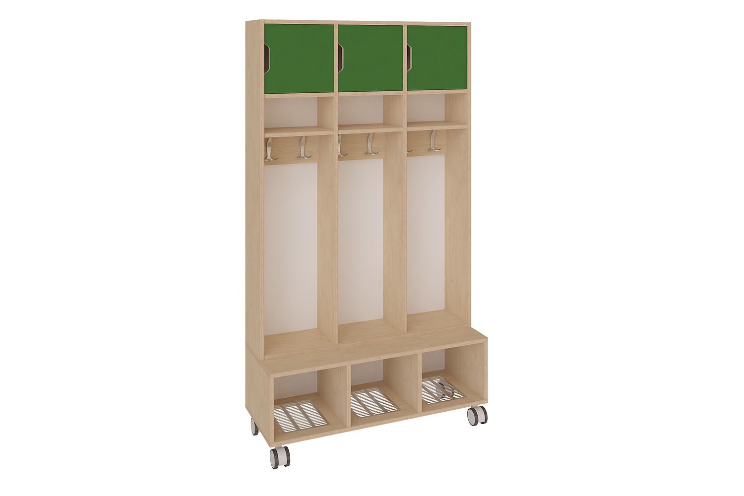 Mobile unit with three compartments and upper doors