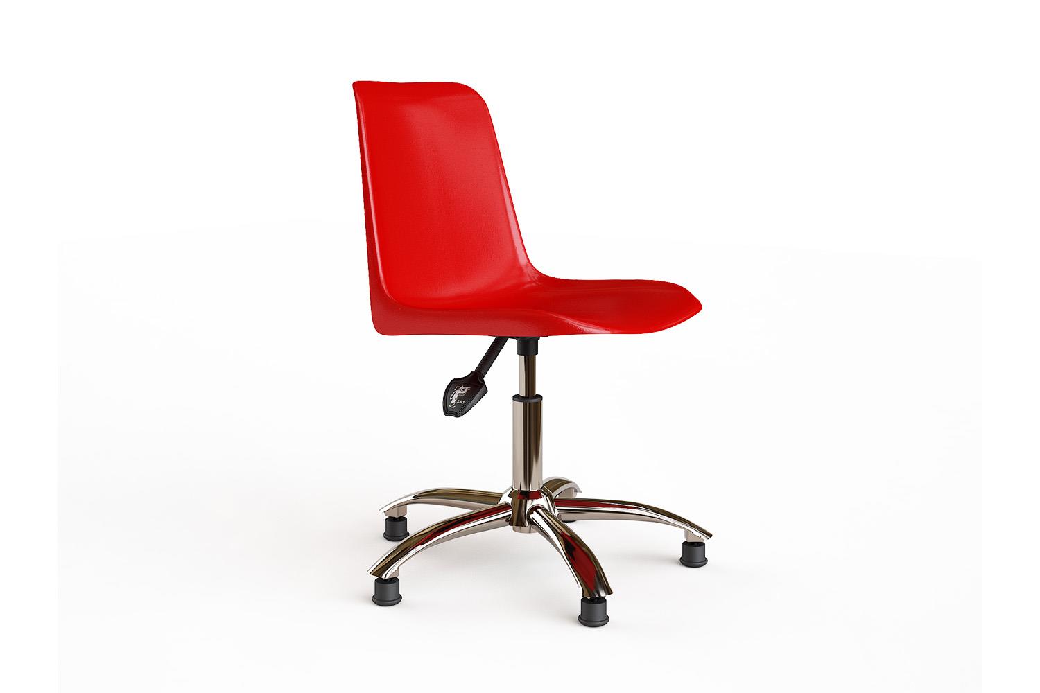 Silla giratoria con base cromada