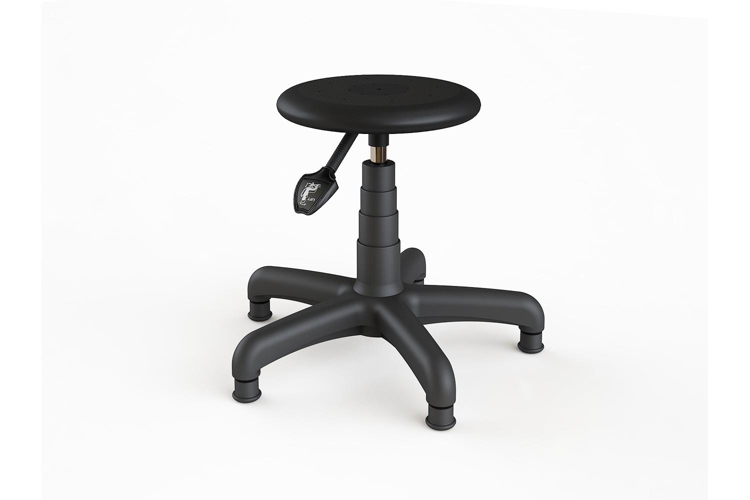 Swivel stool of plastic with glides