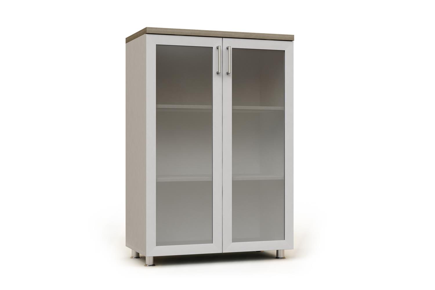 Armario modular ancho con puertas translúcidas