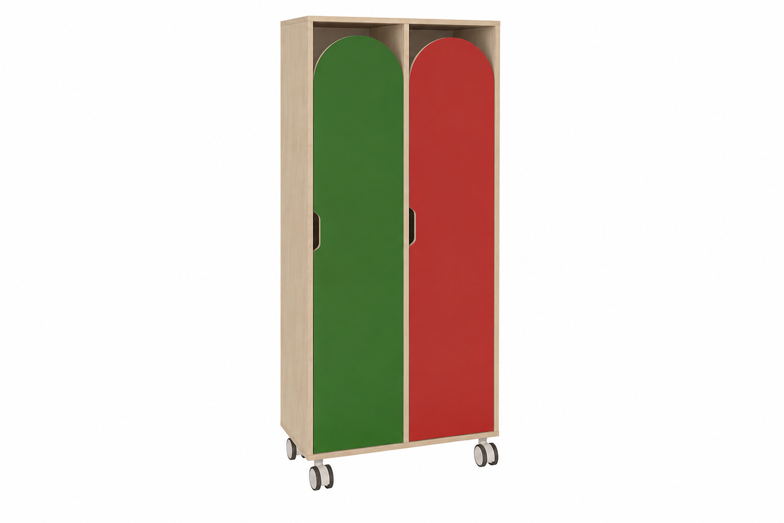 Armario infantil móvil con dos puertas decoradas