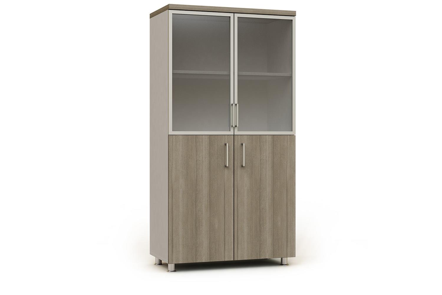 Armario modular alto ancho mixto con vitrina