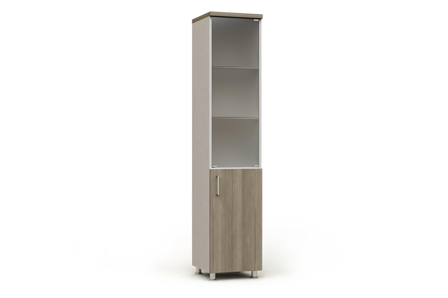Armario modular alto estrecho abierto con puerta inferior