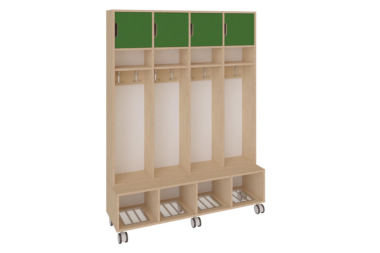 Mobile unit with four compartments and upper doors