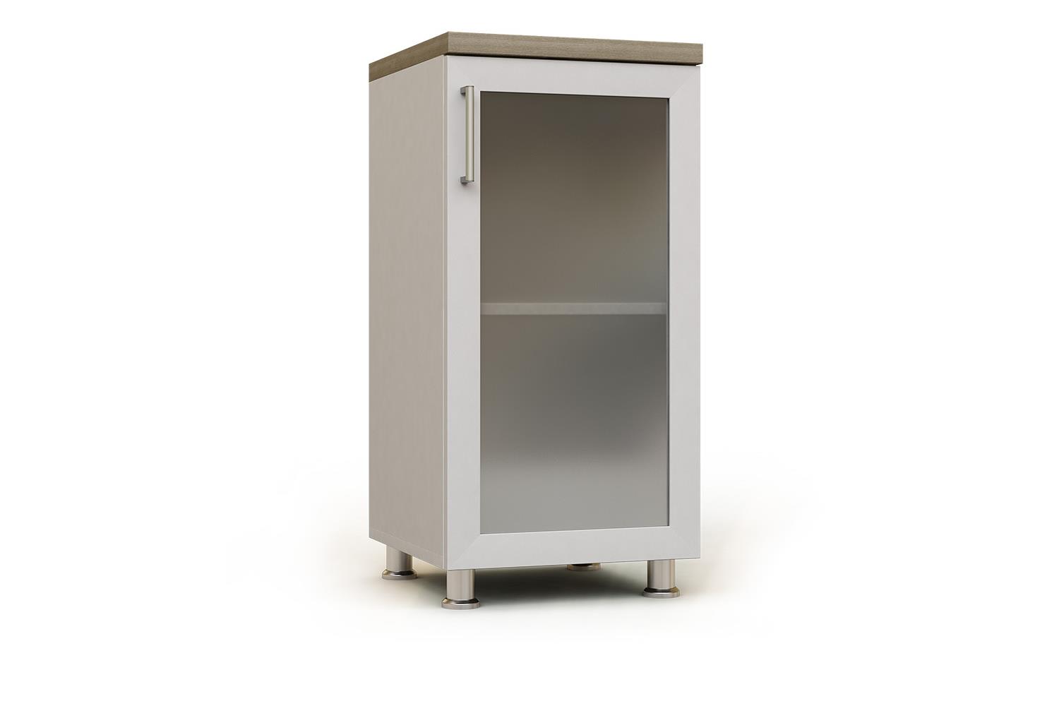 Armario modular bajo con puerta acristalada