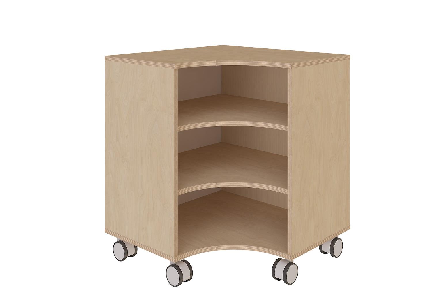 Mobile corner open shelving unit