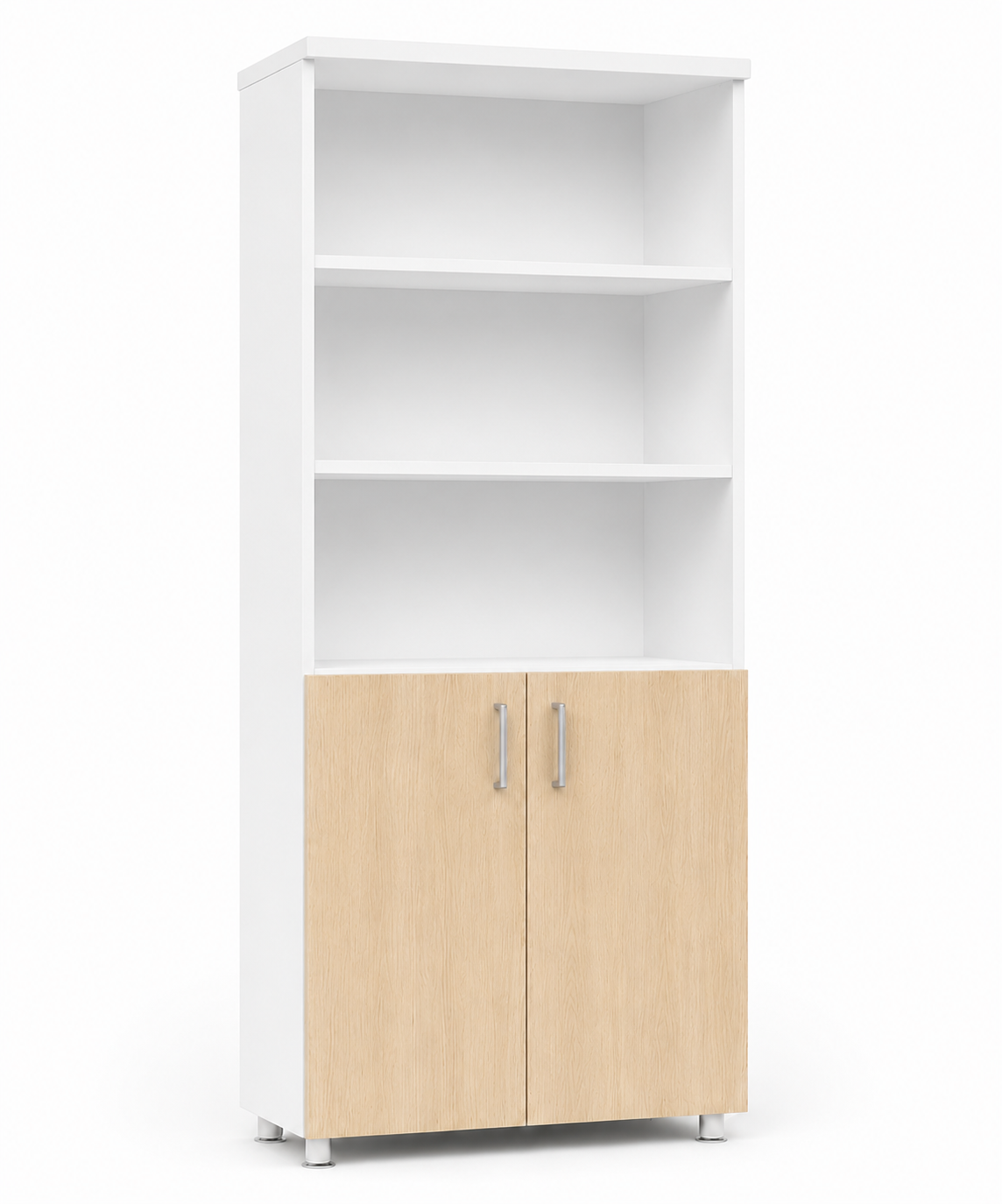 Armario modular alto ancho abierto con puertas inferiores