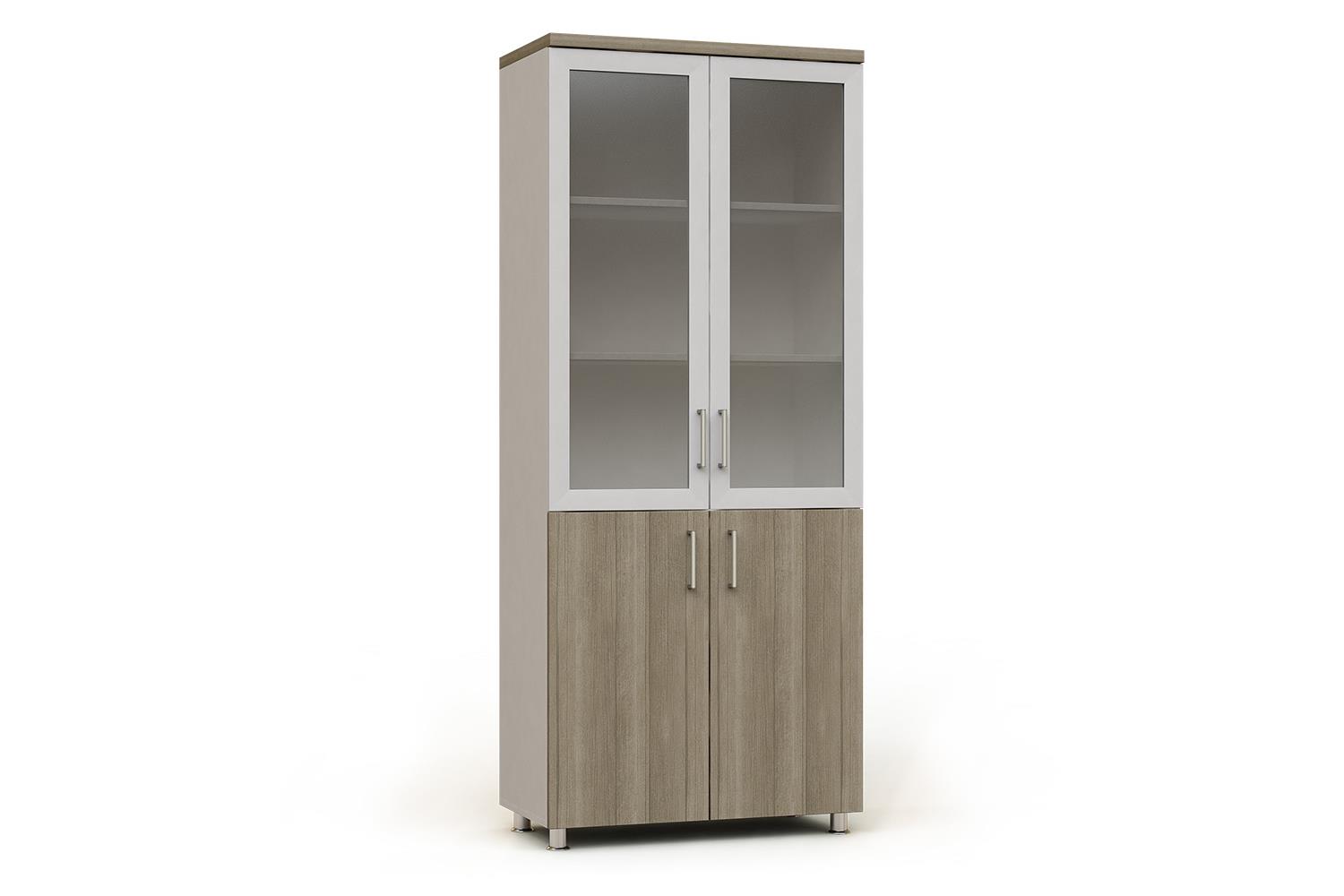Armario modular alto ancho mixto con vitrina