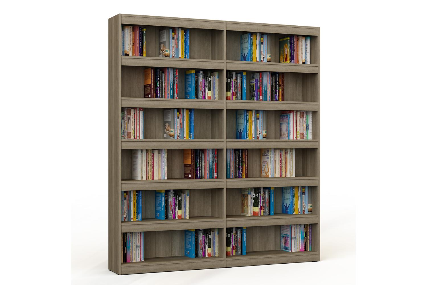 Librería de madera doble de una cara con 5 estantes