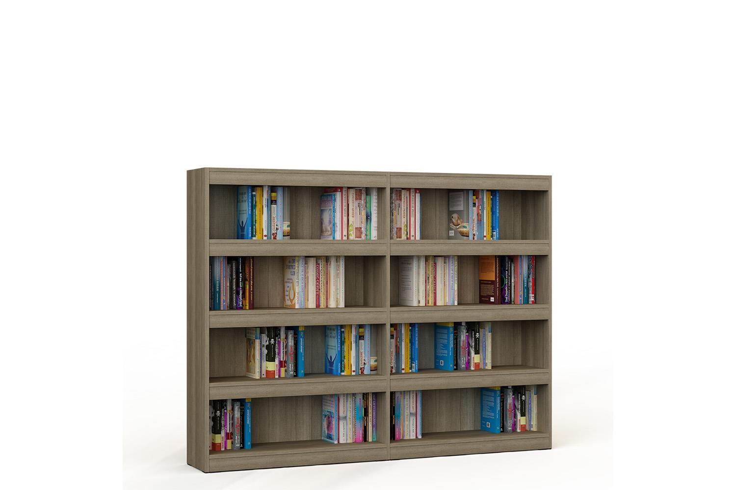 Librería de madera doble de una cara con 3 estantes