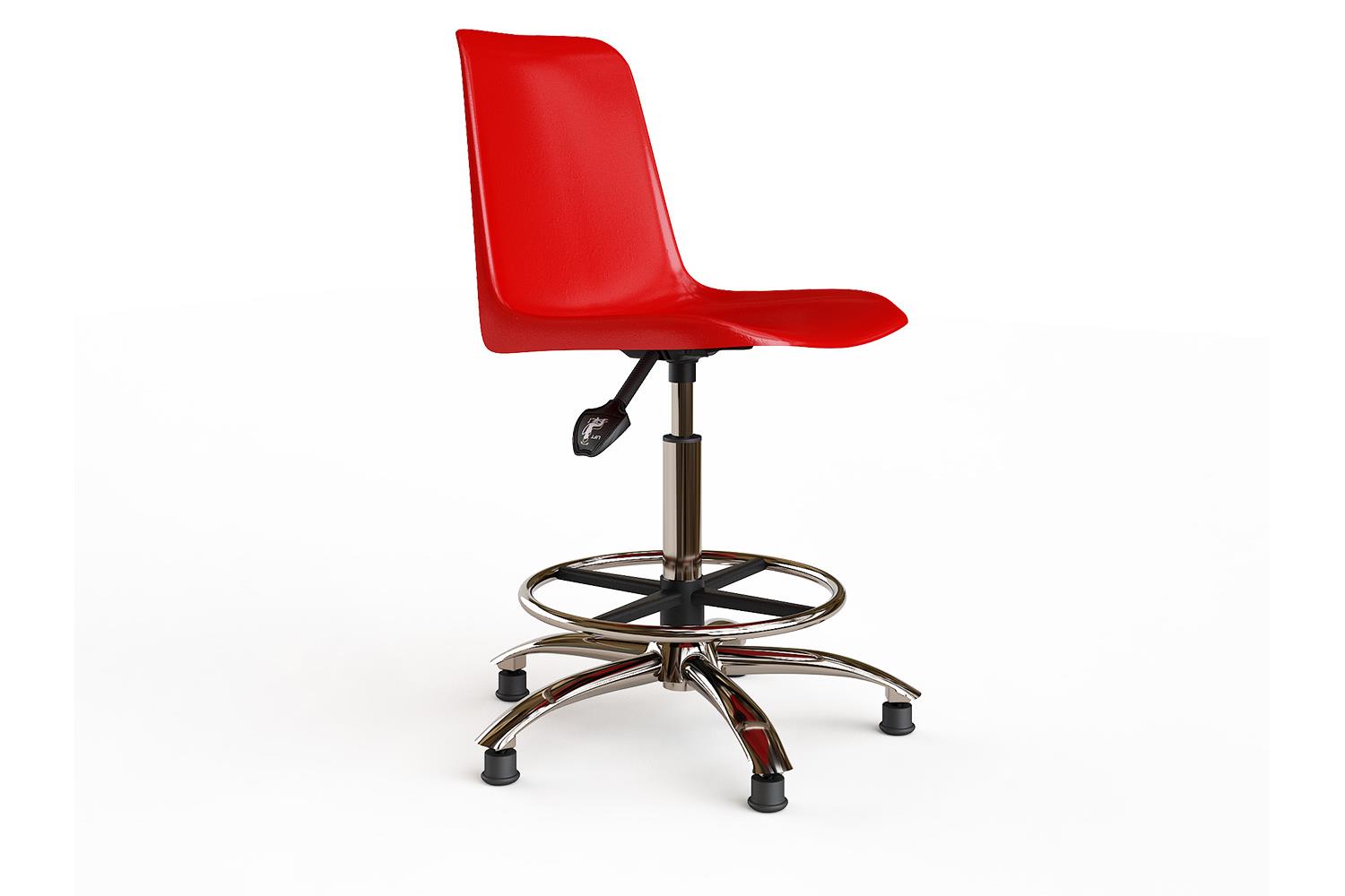 Taburete alto con base cromada