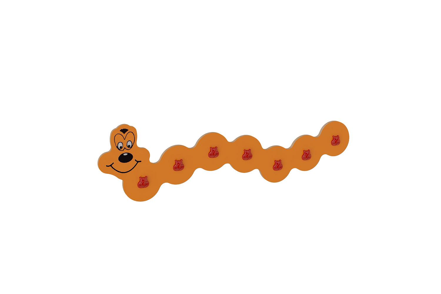 Children's decorative shelving unit with caterpillar shape