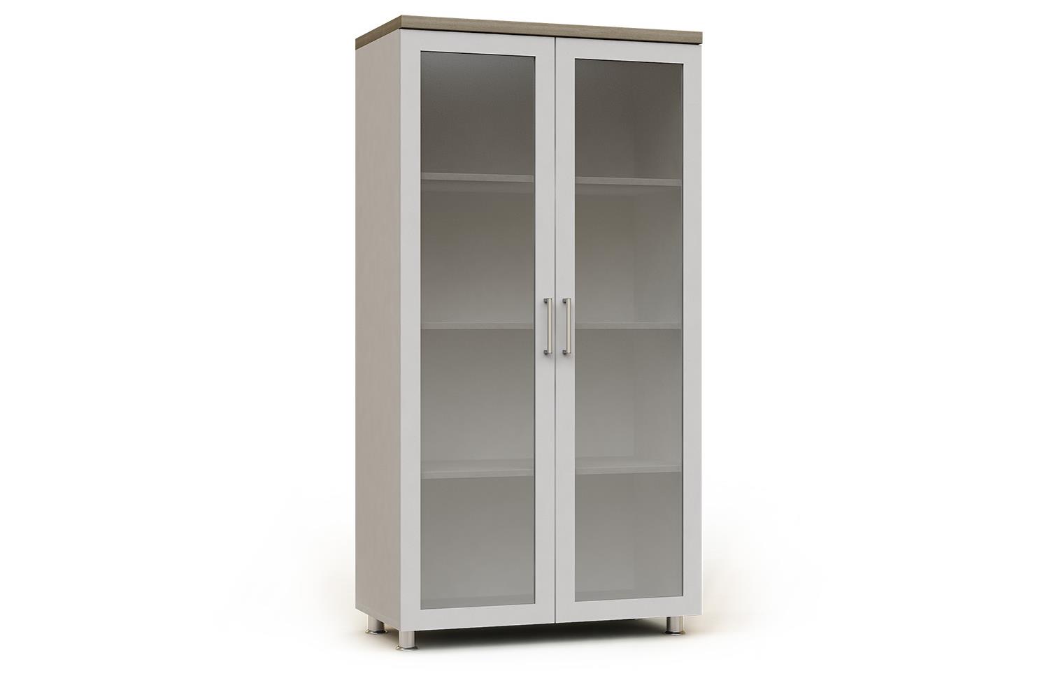 Armario modular alto ancho con puertas de cristal