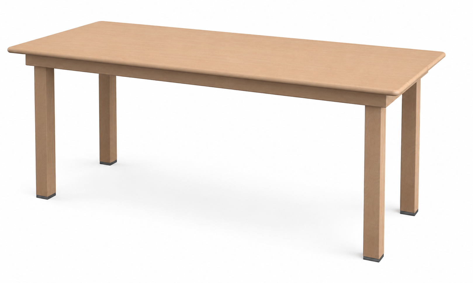Mesa rectangular de madera natural, resistente y funcional, ideal para aulas