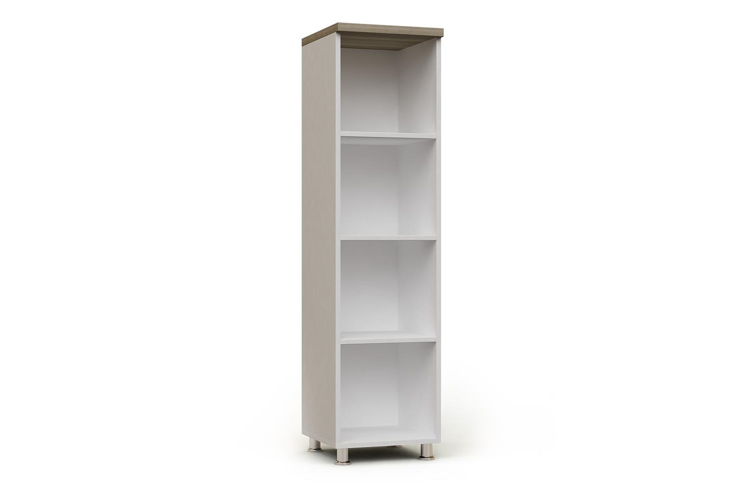 Armario modular alto estrecho abierto con baldas
