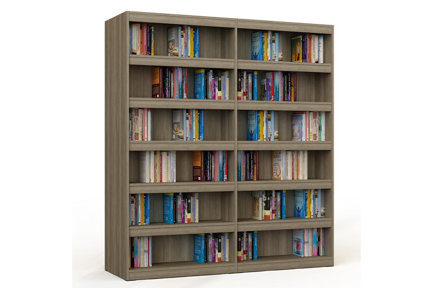 Librería de madera doble de doble cara con 10 estantes