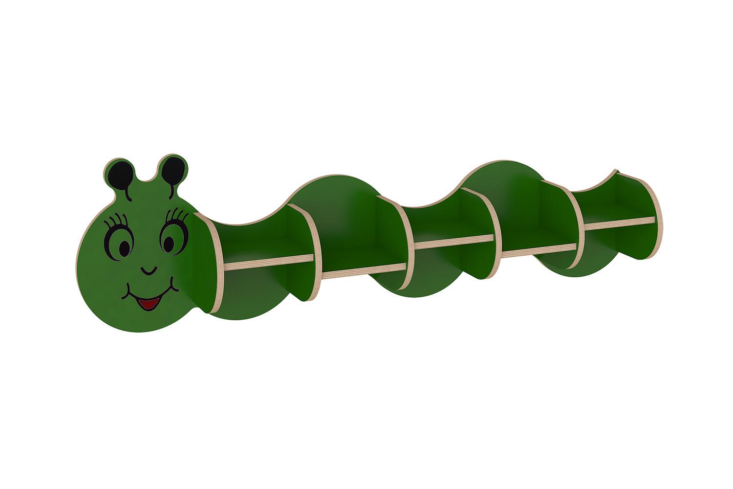 Children's shelving unit with caterpillar shape