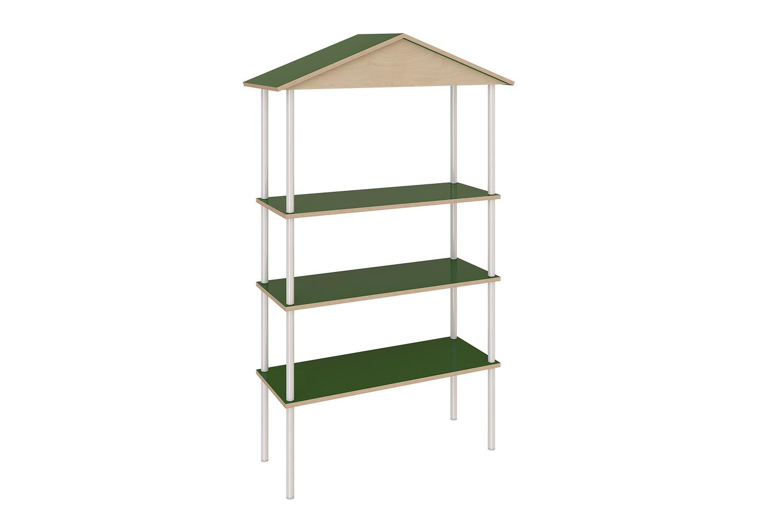 System of open shelving unit with roof