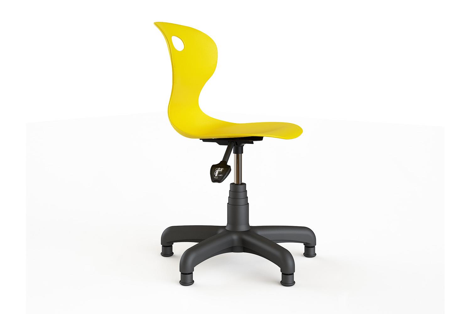 Swivel chair of plastic with glides