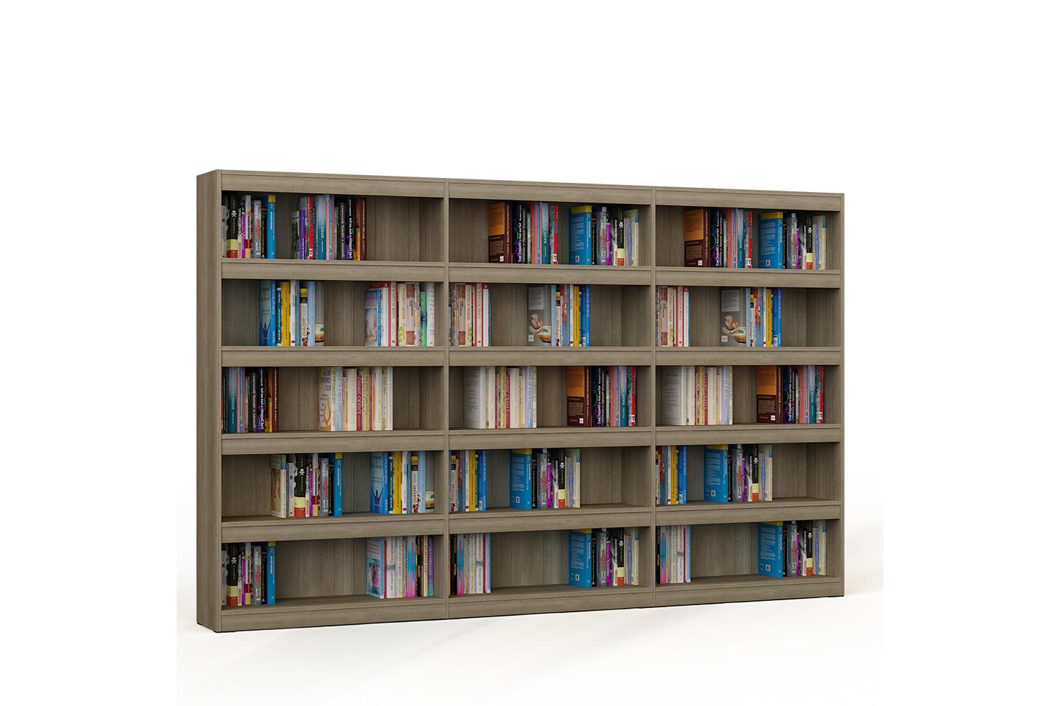 Librería de madera triple de una cara con 4 estantes