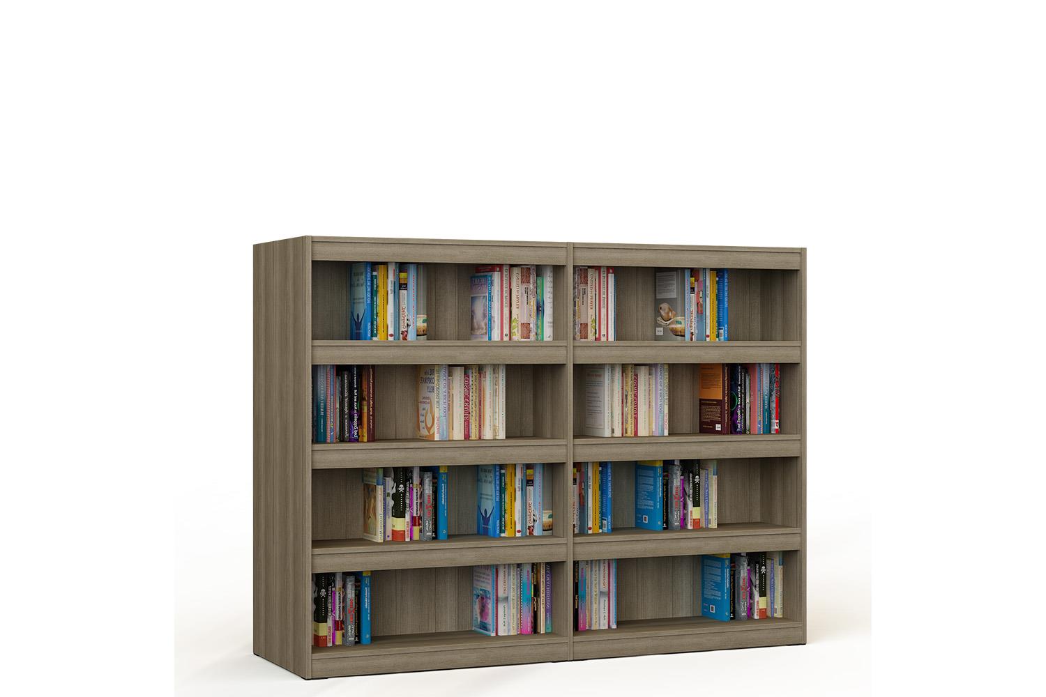 Librería de madera doble de doble cara con 6 estantes