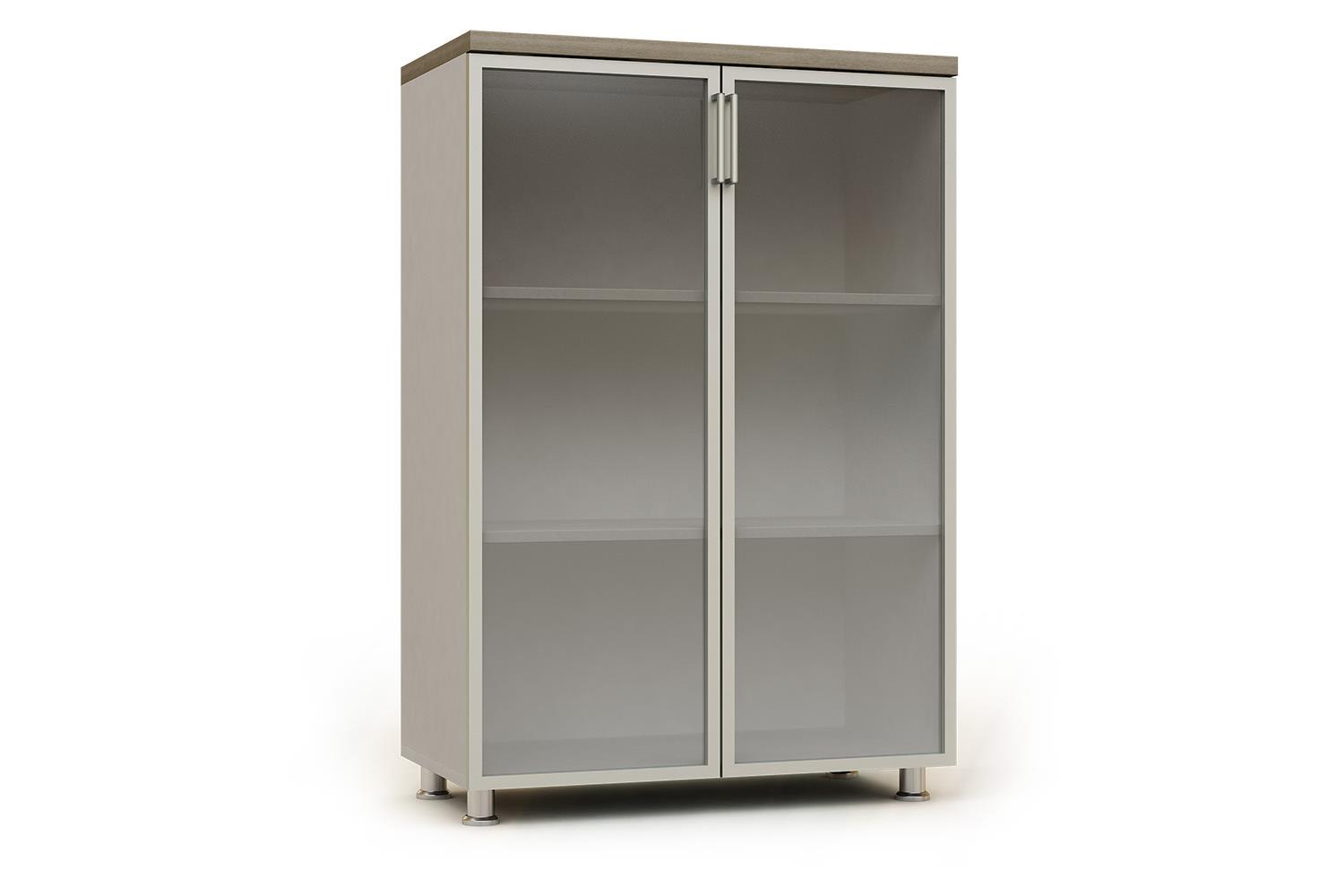 Armario modular ancho con puertas de cristal