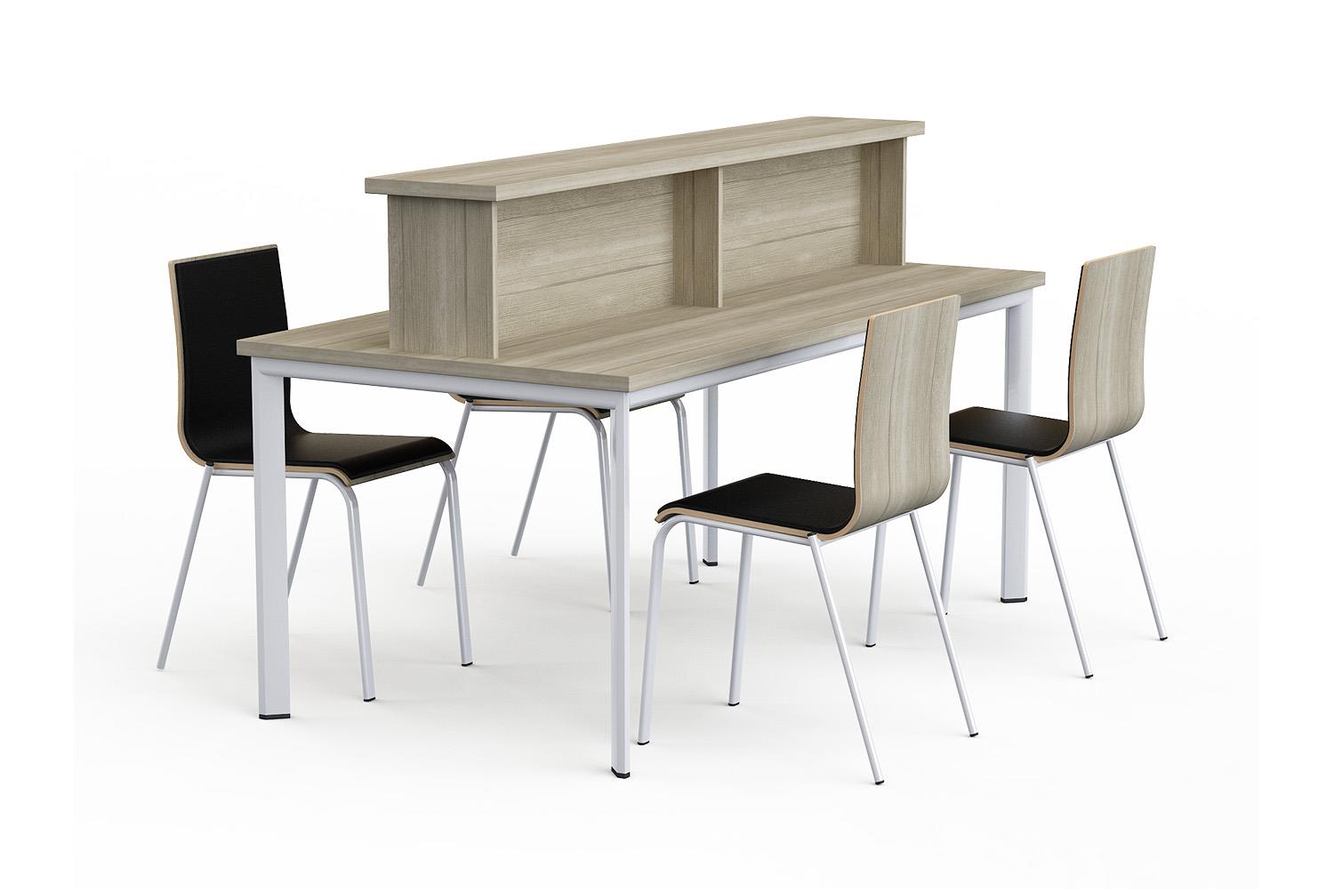 Table of work rectangular with shelving unit without lighting
