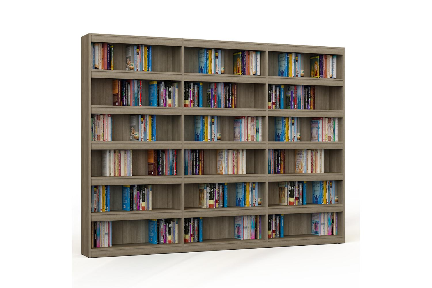 Librería de madera triple de una cara con 5 estantes