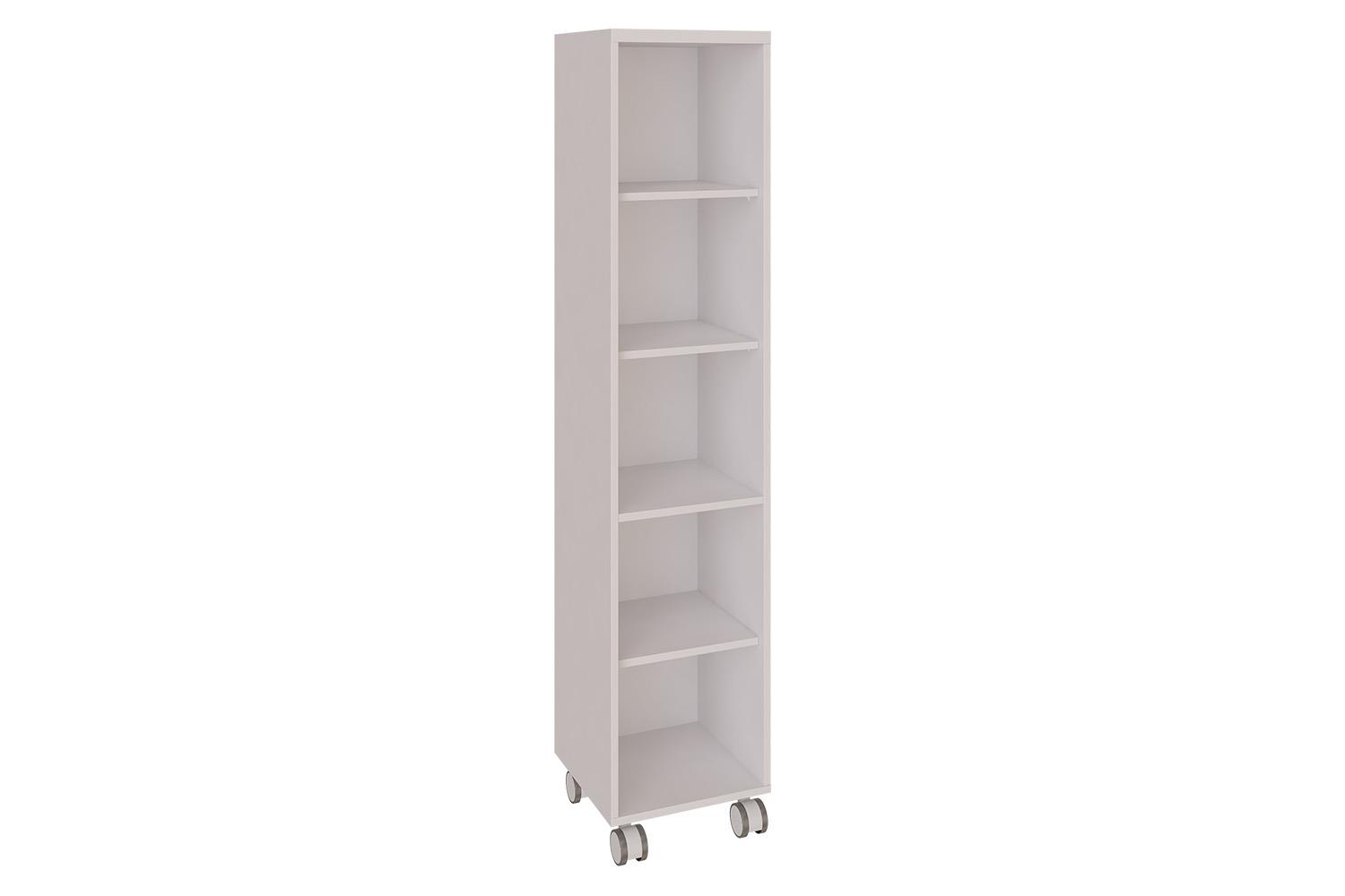 Mobile narrow open shelving unit