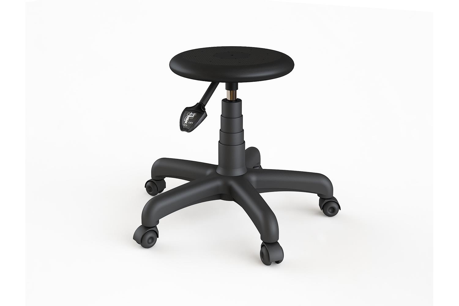 Swivel stool of plastic with castors